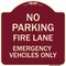 Signmission Fire Lane Emergency Vehicles Only Heavy-Gauge Aluminum Architectural Sign, 18" x 18", BU-1818-23985 A-DES-BU-1818-23985 - alternate 1